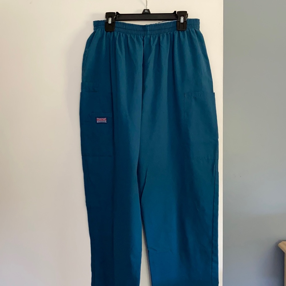 Dark teal scrub bottoms
